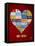 License Plate Art Heart-Design Turnpike-Framed Stretched Canvas