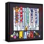 License Plate Art Jazz Series Piano-Design Turnpike-Framed Stretched Canvas