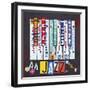 License Plate Art Jazz Series Piano-Design Turnpike-Framed Giclee Print