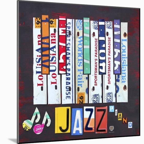 License Plate Art Jazz Series Piano-Design Turnpike-Mounted Giclee Print