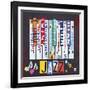 License Plate Art Jazz Series Piano-Design Turnpike-Framed Giclee Print