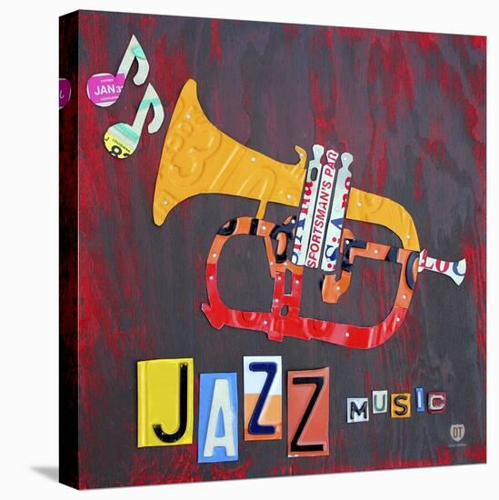 License Plate Art Jazz Series Piano-Design Turnpike-Stretched Canvas