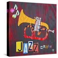 License Plate Art Jazz Series Piano-Design Turnpike-Stretched Canvas