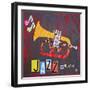 License Plate Art Jazz Series Piano-Design Turnpike-Framed Giclee Print