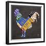 License Plate Art Rooster-Design Turnpike-Framed Giclee Print