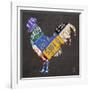 License Plate Art Rooster-Design Turnpike-Framed Giclee Print