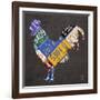 License Plate Art Rooster-Design Turnpike-Framed Giclee Print