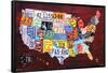 License Plate Map of the United States-null-Framed Poster