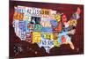 License Plate Map of the United States-null-Mounted Poster