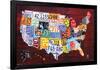 License Plate Map of the United States-null-Framed Poster