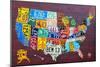 License Plate Map USA Large-Design Turnpike-Mounted Premium Giclee Print