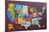 License Plate Map USA Large-Design Turnpike-Mounted Giclee Print