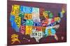 License Plate Map USA Large-Design Turnpike-Mounted Premium Giclee Print