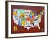 License Plate Map USA-Design Turnpike-Framed Giclee Print