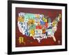 License Plate Map USA-Design Turnpike-Framed Giclee Print