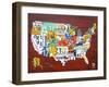 License Plate Map USA-Design Turnpike-Framed Giclee Print