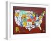 License Plate Map USA-Design Turnpike-Framed Giclee Print