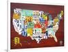 License Plate Map USA-Design Turnpike-Framed Giclee Print