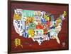 License Plate Map USA-Design Turnpike-Framed Giclee Print