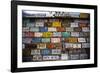 License plate mounted on a wall at the roadside, Hole 'N the Rock, Zion National Park, Utah, USA-Panoramic Images-Framed Photographic Print