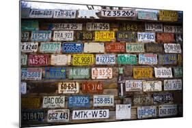 License plate mounted on a wall at the roadside, Hole 'N the Rock, Zion National Park, Utah, USA-Panoramic Images-Mounted Photographic Print