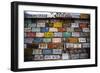 License plate mounted on a wall at the roadside, Hole 'N the Rock, Zion National Park, Utah, USA-Panoramic Images-Framed Photographic Print