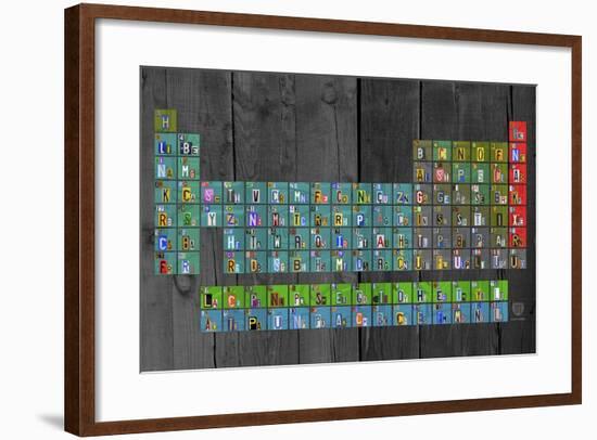 License Plate - Periodic Table-Design Turnpike-Framed Giclee Print