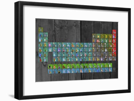 License Plate - Periodic Table-Design Turnpike-Framed Giclee Print