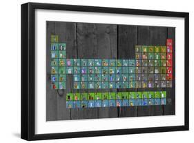 License Plate - Periodic Table-Design Turnpike-Framed Giclee Print