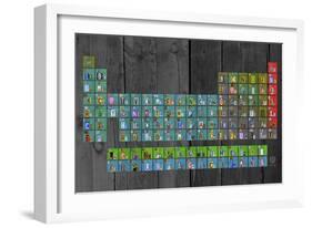 License Plate - Periodic Table-Design Turnpike-Framed Giclee Print