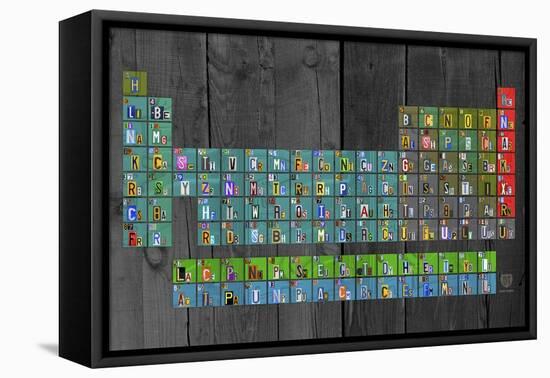 License Plate - Periodic Table-Design Turnpike-Framed Stretched Canvas