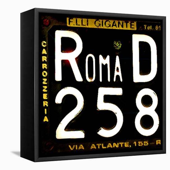 License Plate, Rome-Tosh-Framed Stretched Canvas