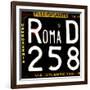 License Plate, Rome-Tosh-Framed Art Print