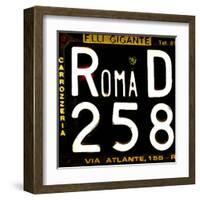 License Plate, Rome-Tosh-Framed Art Print