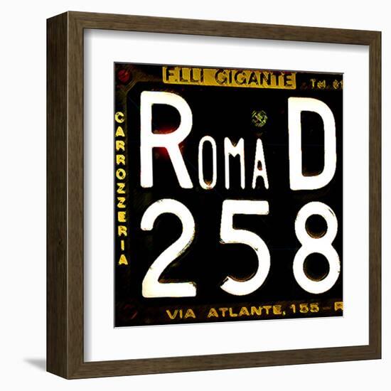 License Plate, Rome-Tosh-Framed Art Print