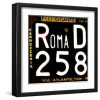 License Plate, Rome-Tosh-Framed Art Print