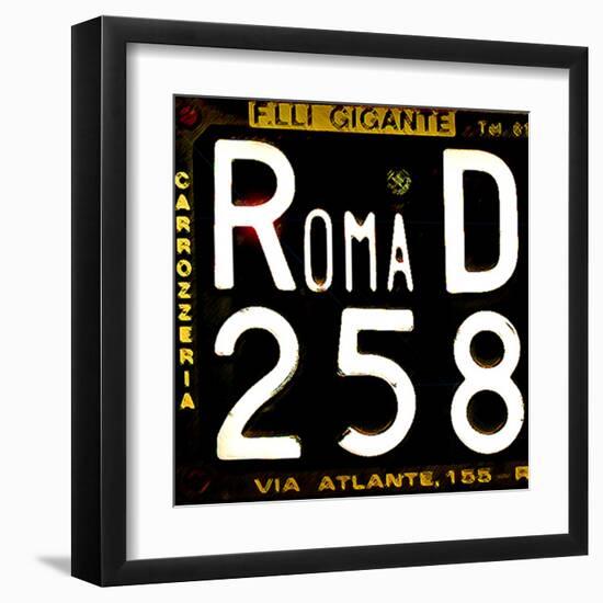 License Plate, Rome-Tosh-Framed Art Print