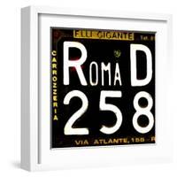 License Plate, Rome-Tosh-Framed Art Print