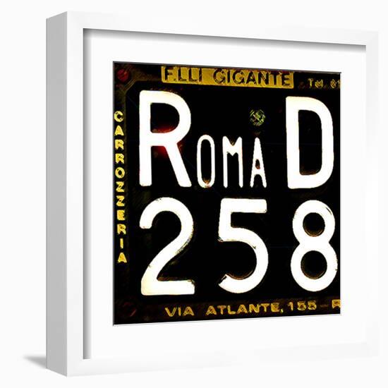 License Plate, Rome-Tosh-Framed Art Print