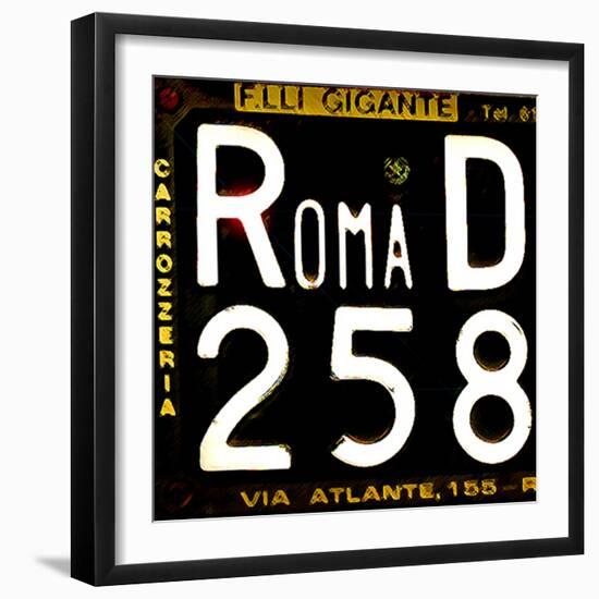 License Plate, Rome-Tosh-Framed Art Print