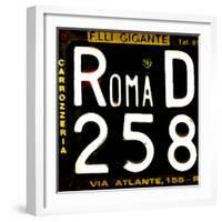 License Plate, Rome-Tosh-Framed Art Print