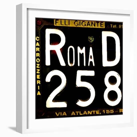 License Plate, Rome-Tosh-Framed Art Print