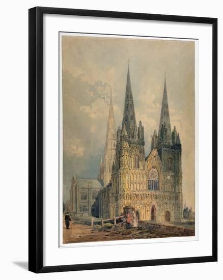 Lichfield Cathedral, Staffordshire, 1794 (W/C over Graphite on Wove Paper)-Thomas Girtin-Framed Giclee Print