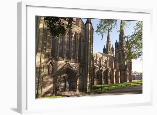 Lichfield Cathedral, West Spires and North Front, Lichfield, Staffordshire, England, United Kingdom-Nick Servian-Framed Photographic Print