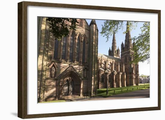 Lichfield Cathedral, West Spires and North Front, Lichfield, Staffordshire, England, United Kingdom-Nick Servian-Framed Photographic Print