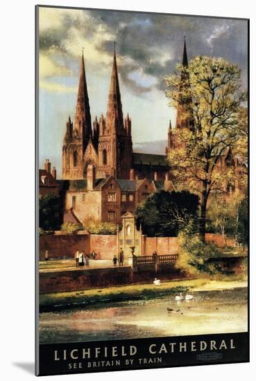 Lichfield, England - View of Lichfield Cathedral British Railways Poster-Lantern Press-Mounted Art Print