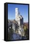 Lichtenstein Castle in Autumn, Swabian Alb, Baden Wurttemberg, Germany, Europe-Markus Lange-Framed Stretched Canvas