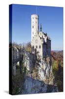 Lichtenstein Castle in Autumn, Swabian Alb, Baden Wurttemberg, Germany, Europe-Markus Lange-Stretched Canvas