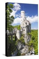 Lichtenstein Castle in Spring, Swabian Alb, Baden Wurttemberg, Germany, Europe-Markus Lange-Stretched Canvas