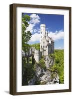 Lichtenstein Castle in Spring, Swabian Alb, Baden Wurttemberg, Germany, Europe-Markus Lange-Framed Photographic Print